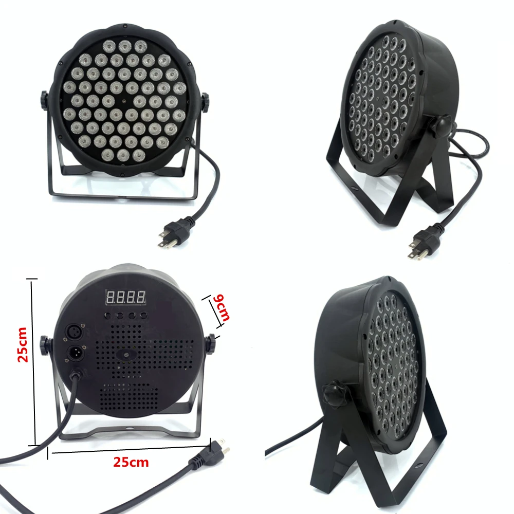 Светодиодный плоский тонкий просветильник для дискотек 54x3 Вт RGBW УФ-светильник 54x4