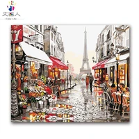 scenery building painting by numbers paris street tower diy art number in the room on canvas officeapartment decoration