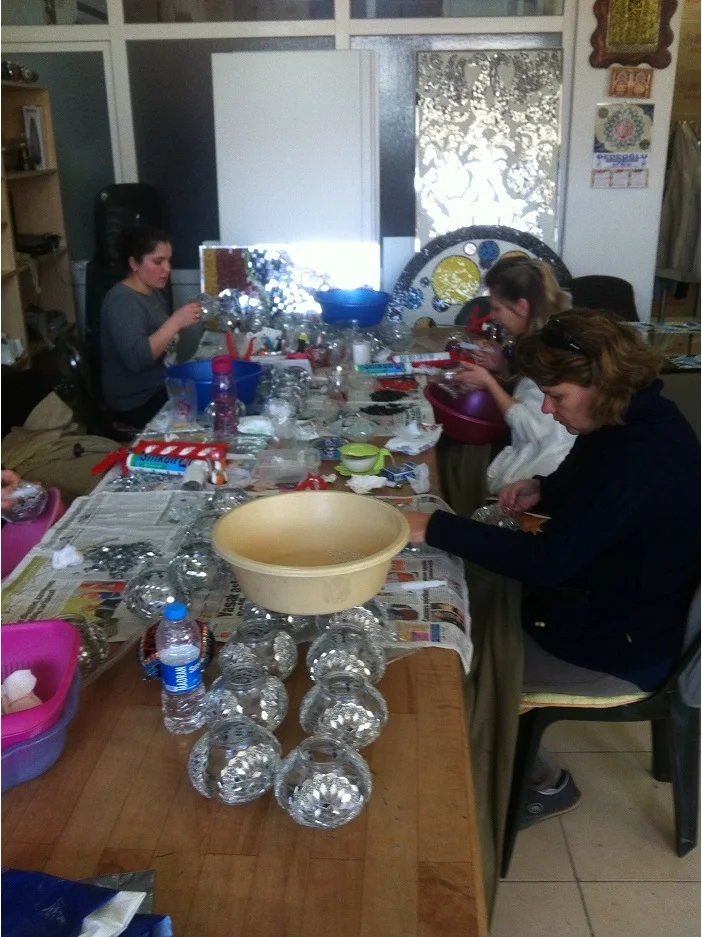 

White Color Turkish Handmade Unique 9 ball mosaic floor lamp