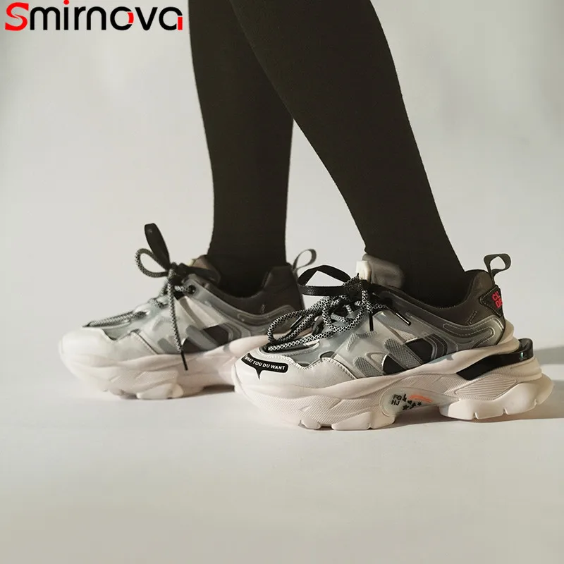 Smirnova/Новинка Обувь из натуральной кожи Женские кроссовки на шнуровке