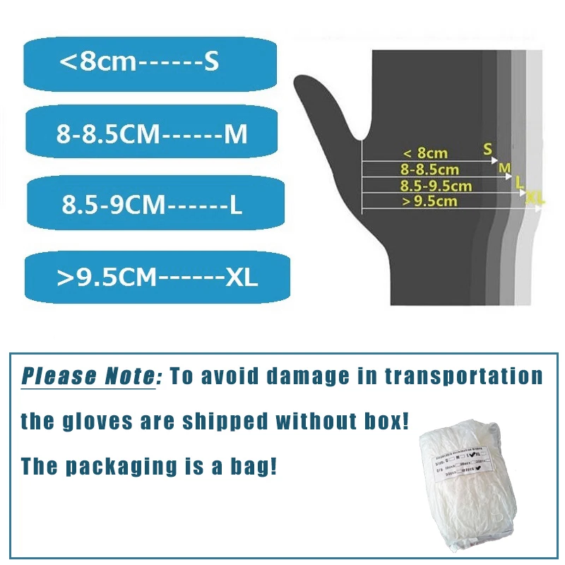 

100 Pcs/Lot Vinyl Disposable Gloves Powder Free Kitchen Outdoor PVC Safety Protect Non-slip Transparent Clear Thin Gloves S M XL