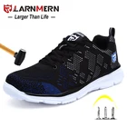 Защитная обувь LARNMERM, рабочая обувь, стальной носок, удобная легкая дышащая обувь для строительства, склада, защитная обувь от производителя