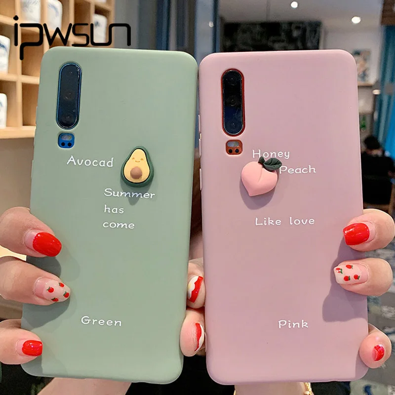 Чехол для телефона iPWSOO с объемным мультяшным изображением авокадо Huawei P30 Pro P20 Mate 20