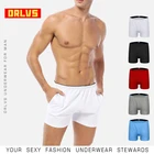 Мужские хлопковые трусы-боксеры ORLVS, черные быстросохнущие дышащие трусы-танга, однотонные боксеры из сетчатой ткани, удобное нижнее белье, 2019