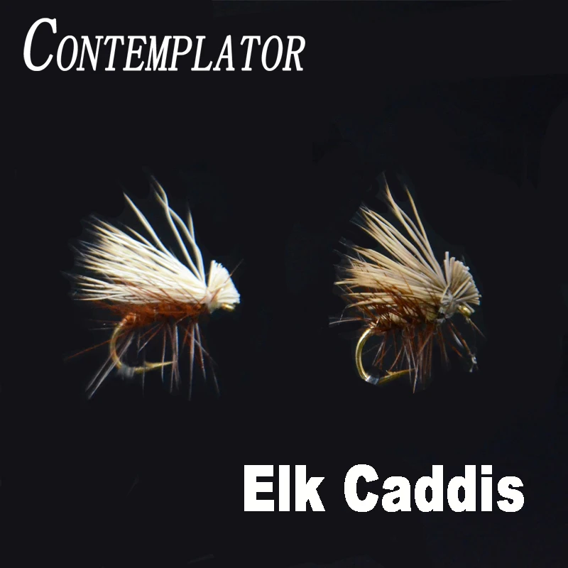 6 шт. 14# коричневый/Загар лося волосы caddis нахлыстом сухие мухи 2 стиля взрослые caddis мухи/stoneflies приманки яркий steelhead grayling