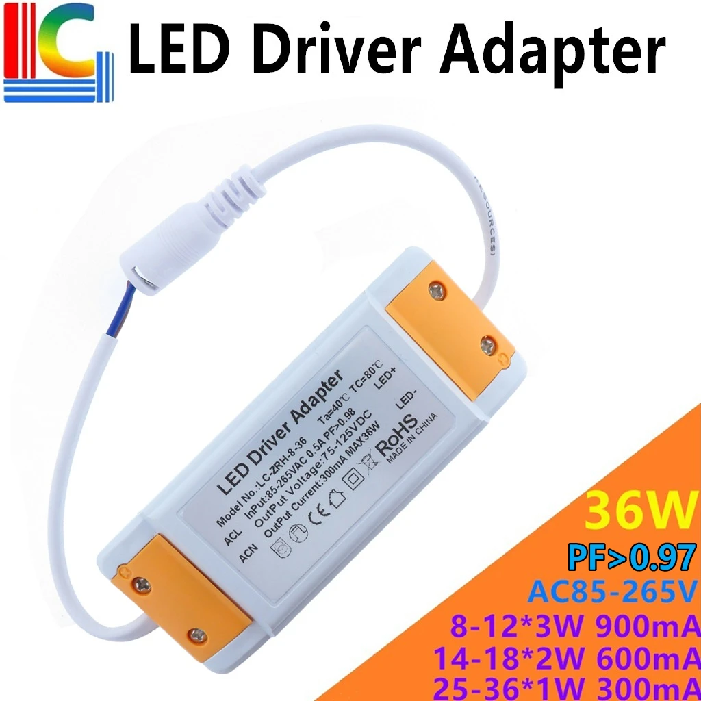 18W 30W 36W 42 Вт 48 50 светодиодный Панель светильник драйвер адаптер AC85 265V Мощность