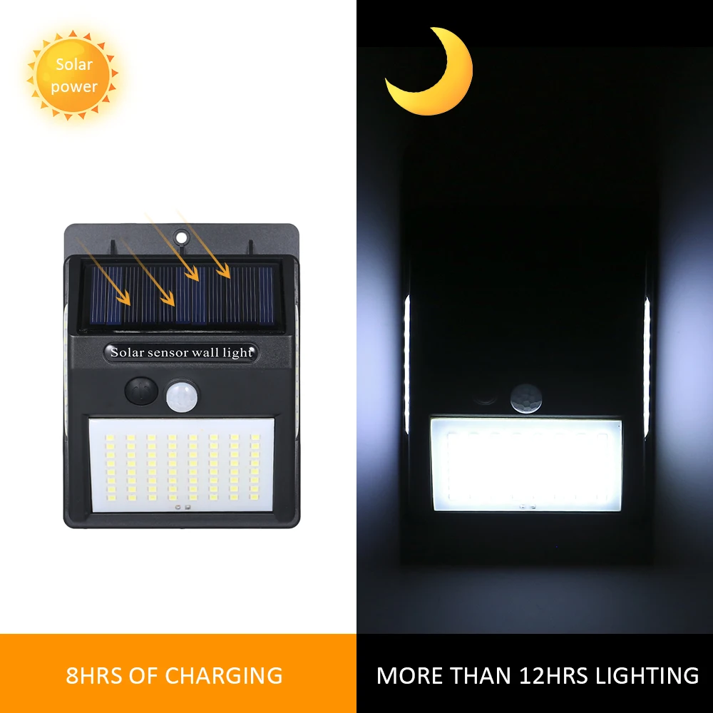 PIR датчик движения 100LED Солнечный светильник с контролем солнечной энергии уличный светильник для двора домашний сад солнечная энергия настенный светильник