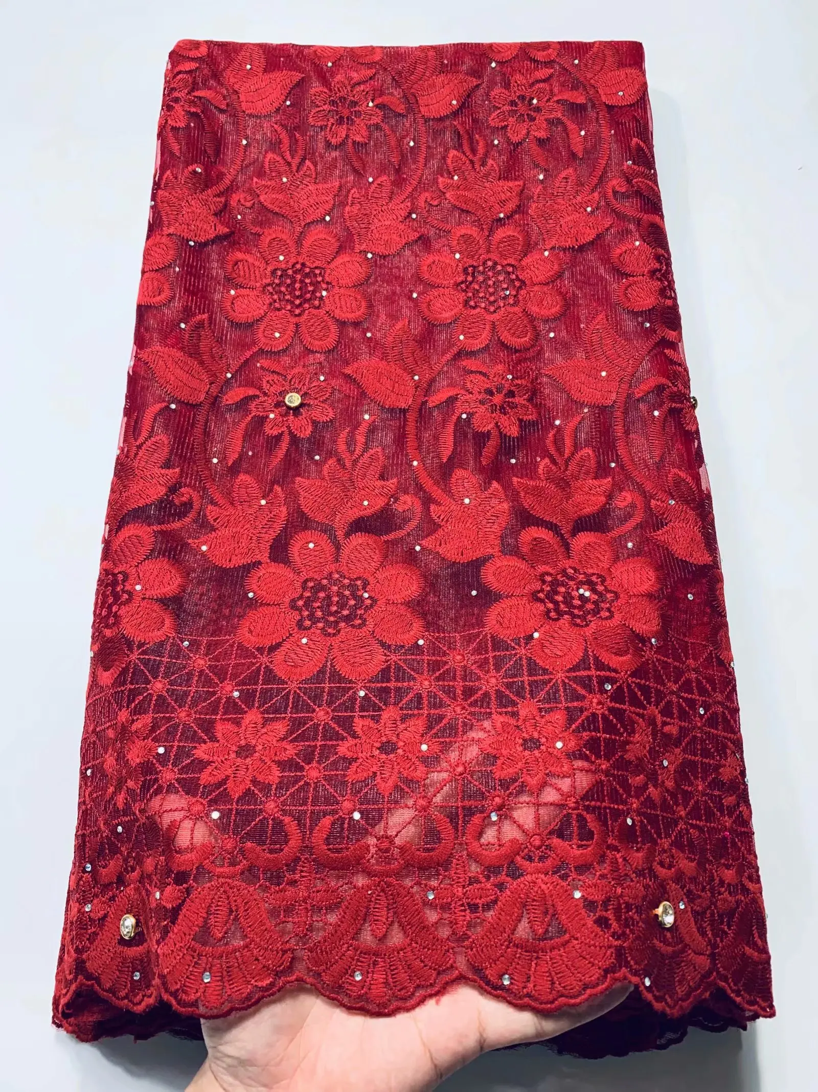 

Onion African Lace Fabric High Quality French Tulle Lace Fabric new Nigerian Laces Voile Embroidery Fabric For Wedding Dress