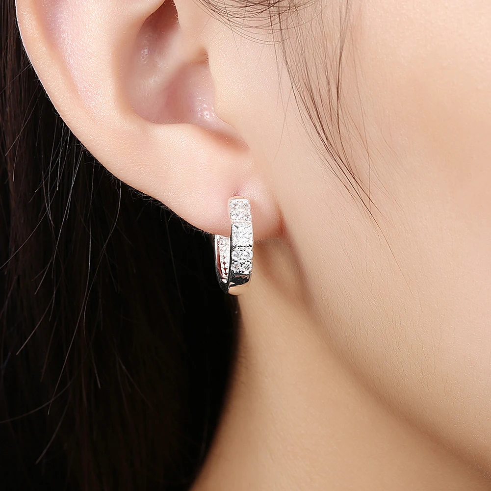 

INALIS Cubic Zirconia Round Shape Earrings Bulk Silver Color Fine Vintage Design Fashion Jewelry Gift For Women Best Selling