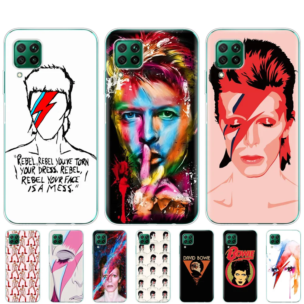 Силиконовый чехол для huawei p40 lite E pro P smart 2020 Y5P Y6P Y7P Y8P Y6S Y9S NOVA 5T Дэвид Боуи