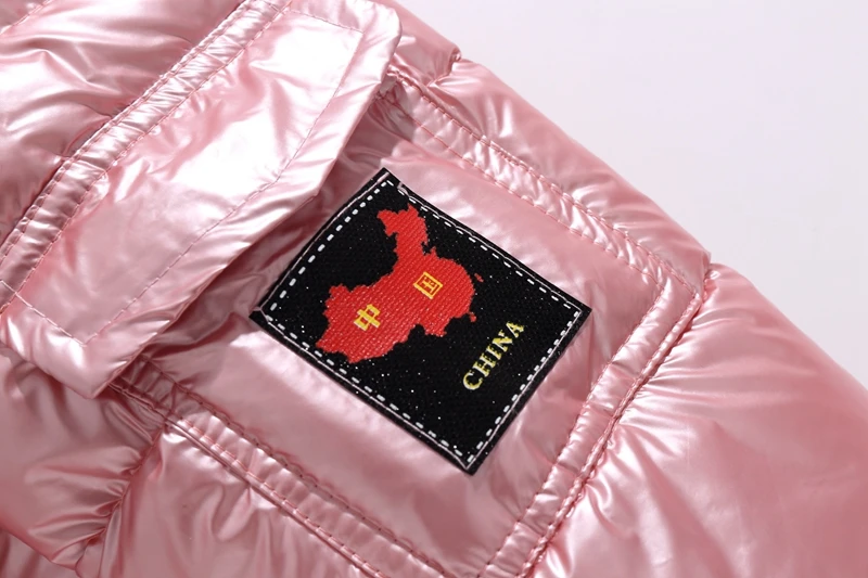 Sundae Angel Gilding Fabric Glossy Long Jacket Winter For Girls Hooded Warm Down Cotton Boys Outerwear Children's Parkas Coats