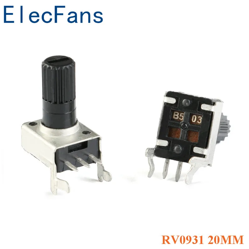 10pcs RV0931 Potentiometer Side-Adjustable Handle 20mm Shaft 1K/B102 5K/B502 10K/B103 50K/B503 100K/B504 WH09 0931 | Электронные