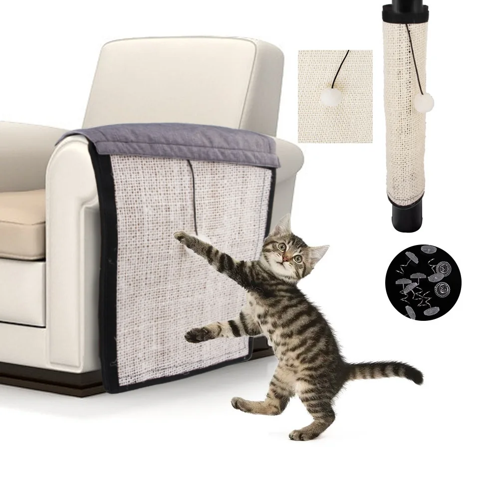 Когтеточка для кошек коврик из сизаля кошачья скребок ногтей кошки дерево