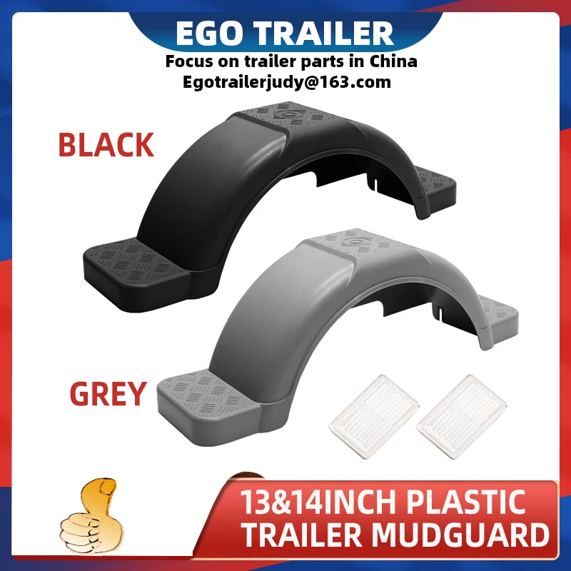 

EGO TRAILER Plastic Trailer Mudguard Pair BLACK 13- 14 - 15" Wheels W/ Mudflap fenders,,trailer accessories, trailer components