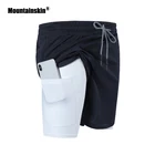 Мужские шорты для бега Mountainskin, летние дышащие шорты 2 в 1 для тренажерного зала, фитнеса, бодибилдинга, s, SA888