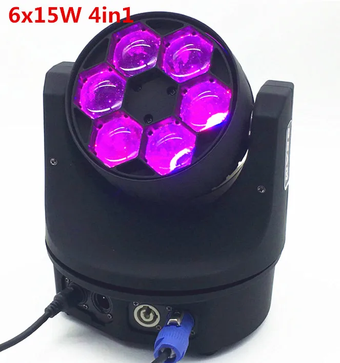 6X15 Вт RGBW 4в1 Led Bee Eyes луч движущаяся голова светильник DMX сценический светильник Диммер 10/15 каналов