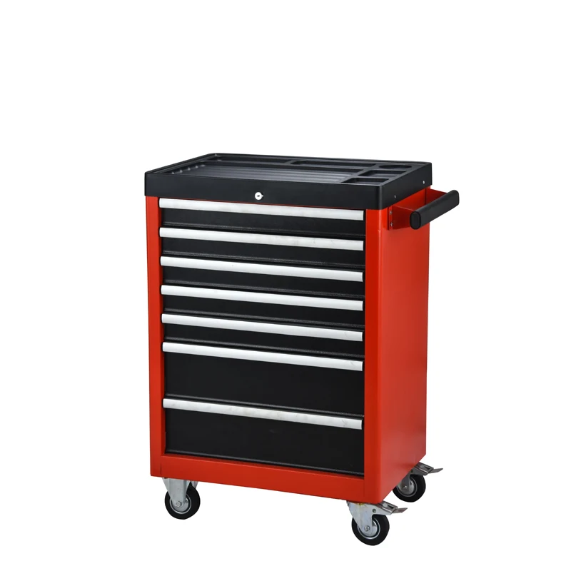 7 Drawers Rolling Tool Chest Removable Tool Storage Cabinet with Sliding Drawers Keyed Locking System Toolbox