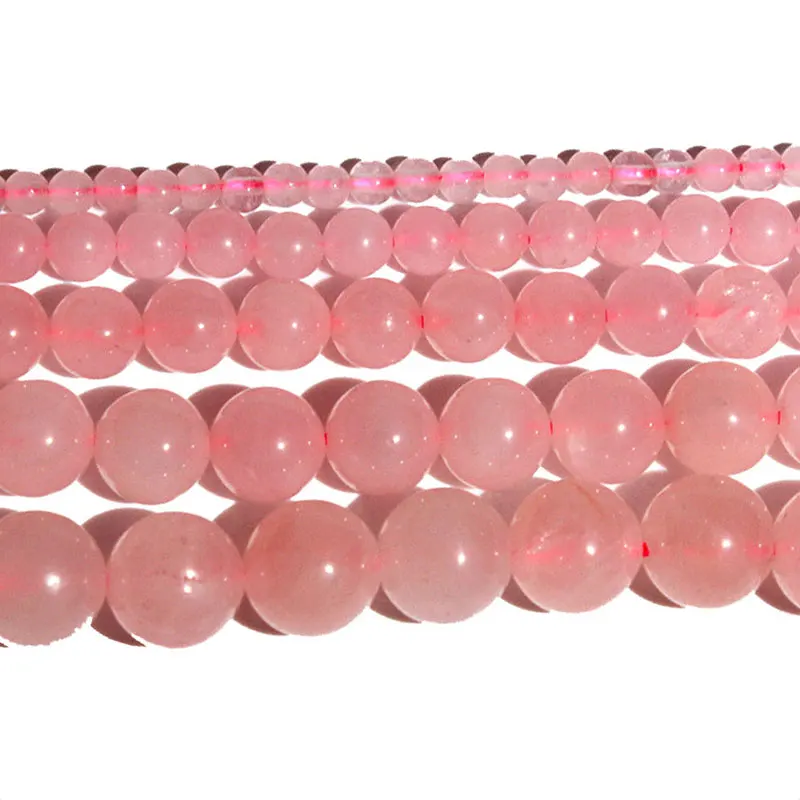 Pink Quartz Лучшие натуральные Агаты аметистами тигровый глаз бусины из Лабрадорита каменные бусины для самостоятельного изготовления ювелирных изделий браслет Цепочки и ожерелья 4/6/8/10 мм - Цвет: Pink Quartz