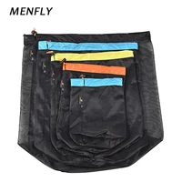 menfly mesh storage bag lightly organize sack camping hiking compression bags travel accessories polyester drawstring pocket