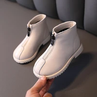 childrens shoes 2020 autumn and winter new childrens leather front zipper martin boots baby soft bottom non slip short boots