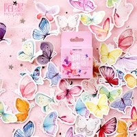 46pcs mini box sticker lovely butterfly label stickers scrapbooking label diary paper girl pink stickers