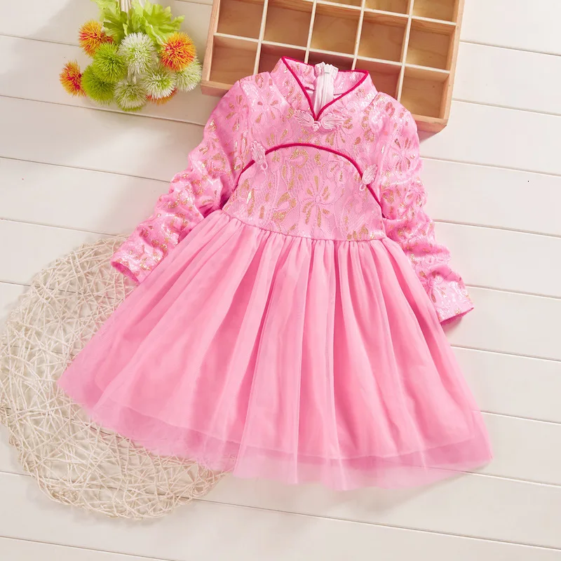 2019 г. Весенне-осеннее платье для девочек новые детские модные сетчатые платья в