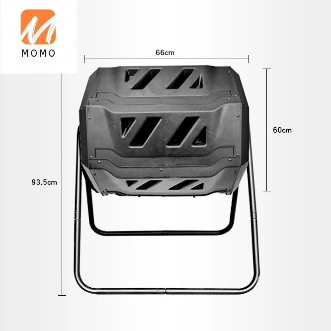 

190L Outdoor Garden Rotating Rolling Compost Twin-Bin Chamber Tumbler with Stand