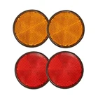 4 шт 2 дюймовый Круглый отражатель универсальный для мотоцикла ATV Байк, оранжевый и красный