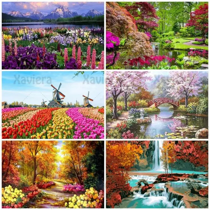 

Mosaic Diamond Embroidery Cross Stitch Natural Scenery Picture Home Decor Gift Full Square/Round 5D DIY Diamond Painting Kits