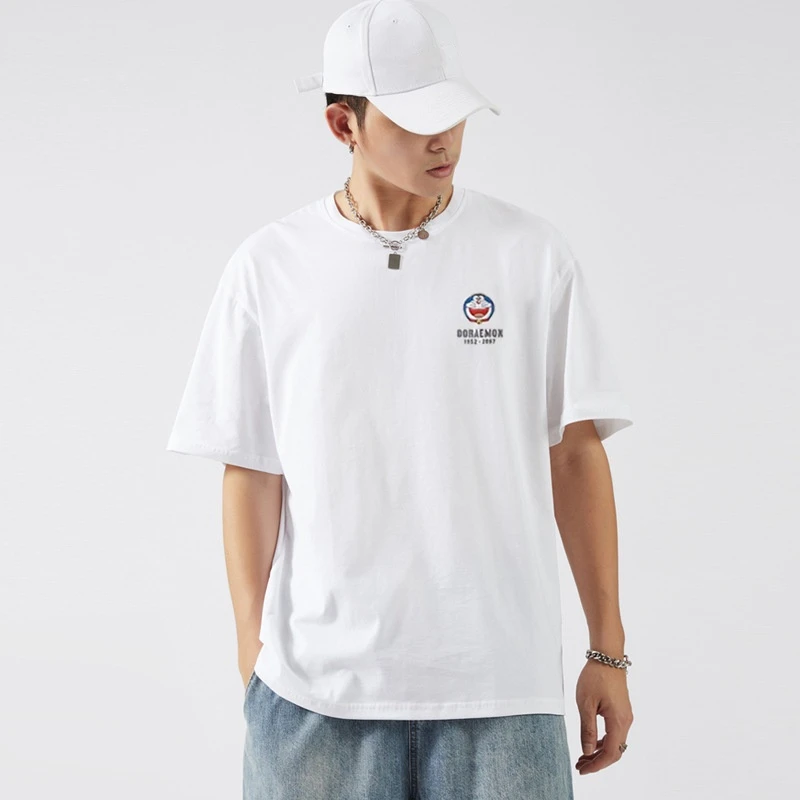 

Casual T-shirt Boys Girl Doraemon Printed Streetwear Male Tops Teeshirt Man Short Sleeve Fashion T Shirt Hip Hop Clothes