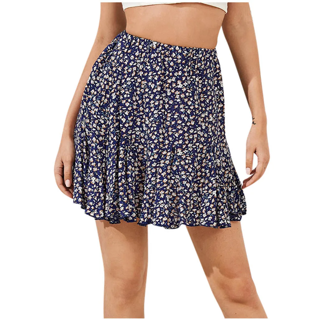 

2021 стильная Корейская женская одежда Kawaii Y2k винтажные женские летние юбки женские пляжные цветочные сексуальные аниме юбки с запахом для де...