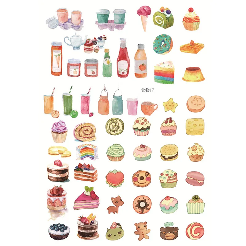 1 лист милый напиток стикер для канцелярских товаров Kawaii Foods Декор стикер пуля журнал стикер для детей Diy Скрапбукинг дневник альбом