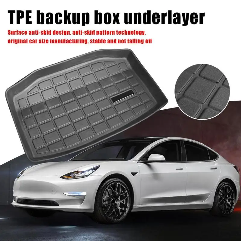 Задний багажник Грузовой лоток Анти-пыль не скользит коврик для Tesla модель 3 2017-2019