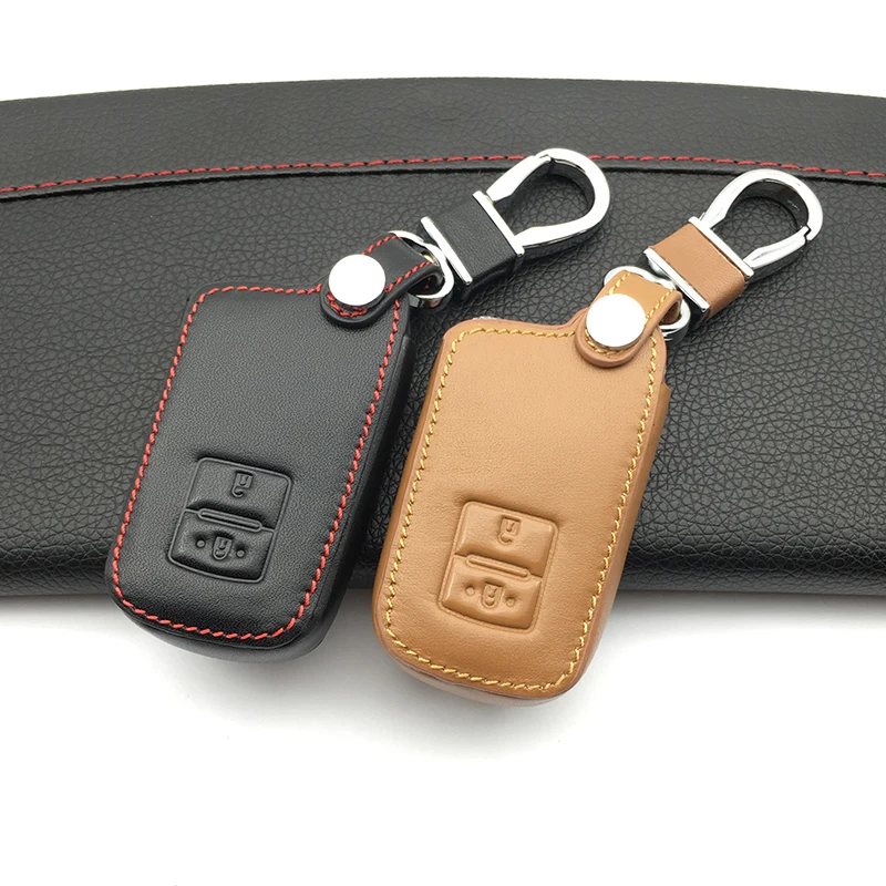 100% кожаный чехол для автомобильных ключей автомобильные чехлы Toyota Camry Crown Corolla Prado
