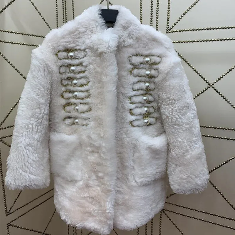 

Double Faced Fur Coat Female Natural Lamb Fur Coats Winter Jacket Women Medium Long Genuine Leather Jacket