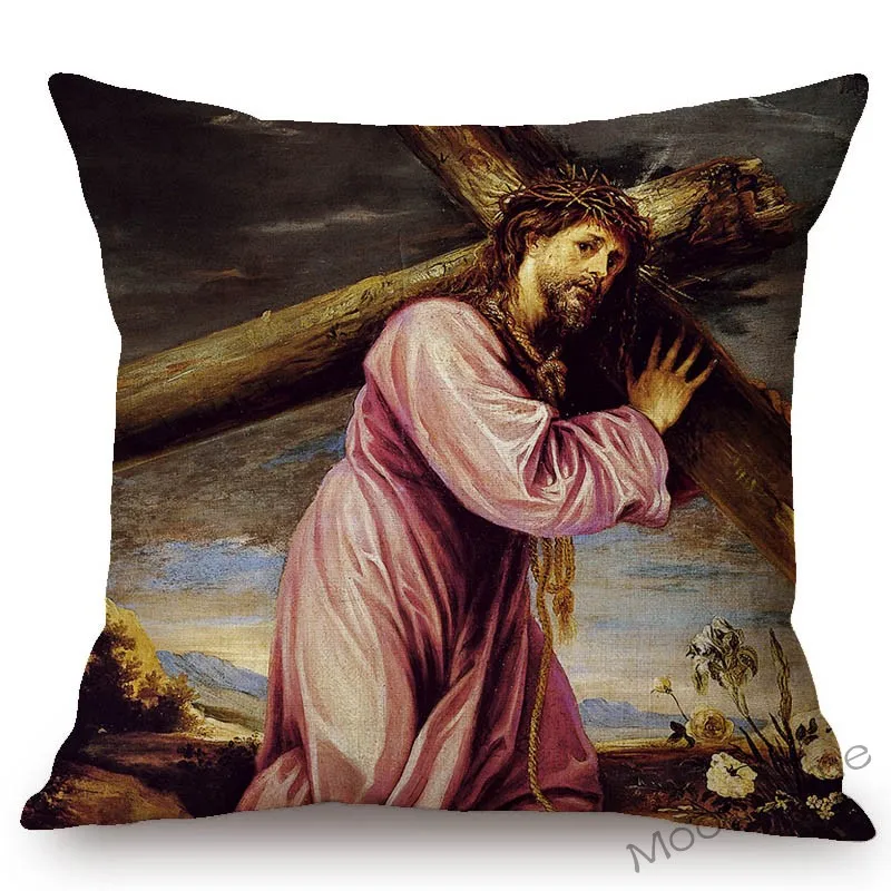 Раскраска на тему Библии картина маслом Иисус Христа Дева Мария ангелы