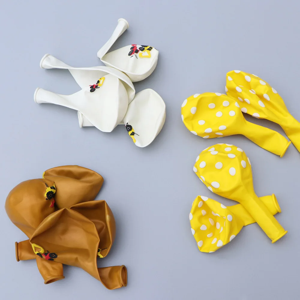 

35pcs Excavator Printing Balloons Kit Birthday Party Supplies for Kids Children (12PCS Excavator Balloons + 8PCS Points Balloons