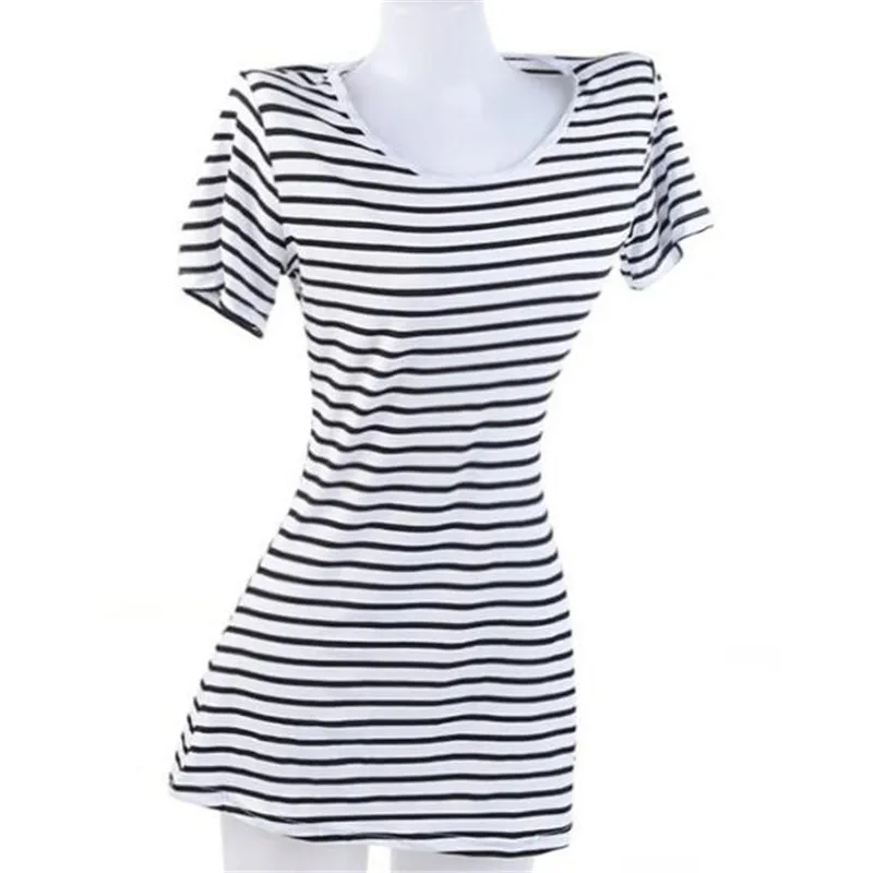 Платье выше колена для женщин и девушек свободное платье в полоску с круглым