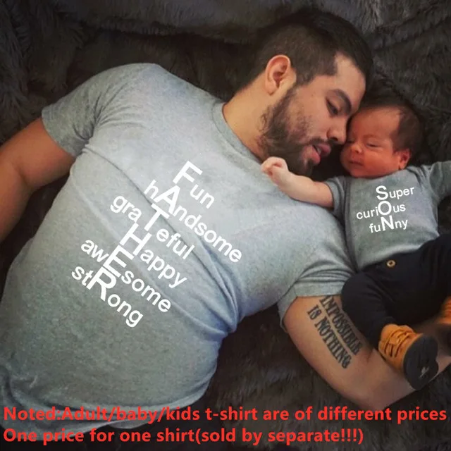 Hipster Father Son Family Matching Tshirts and Baby Kids Boys Tops T-shirt Dad Me Children Short Sleeve Tee | Мать и ребенок