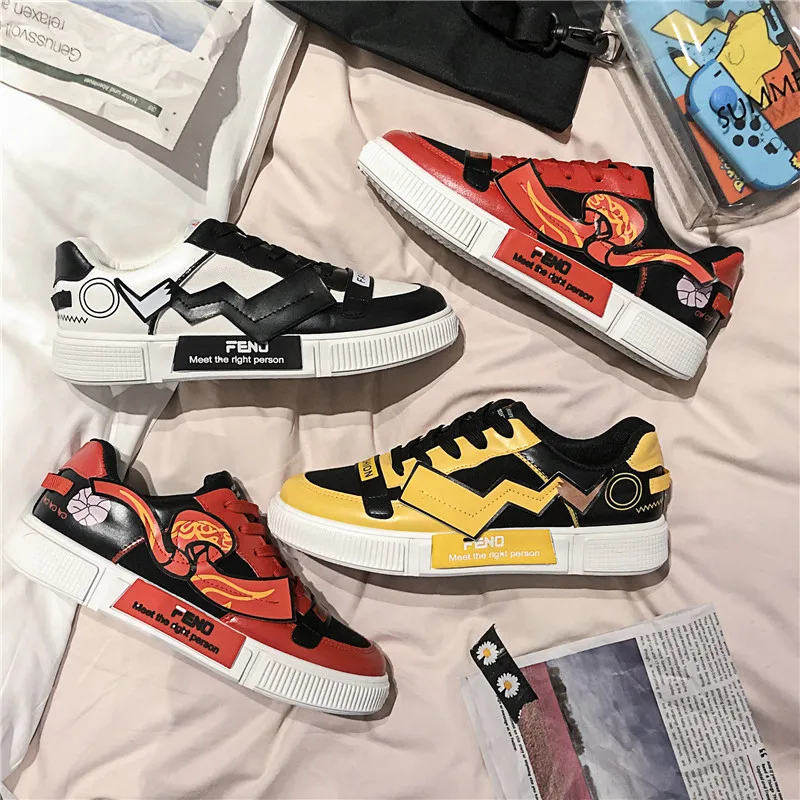 

Spring new lovers' low top Pikachu Nezha popular canvas board shoes 39-44