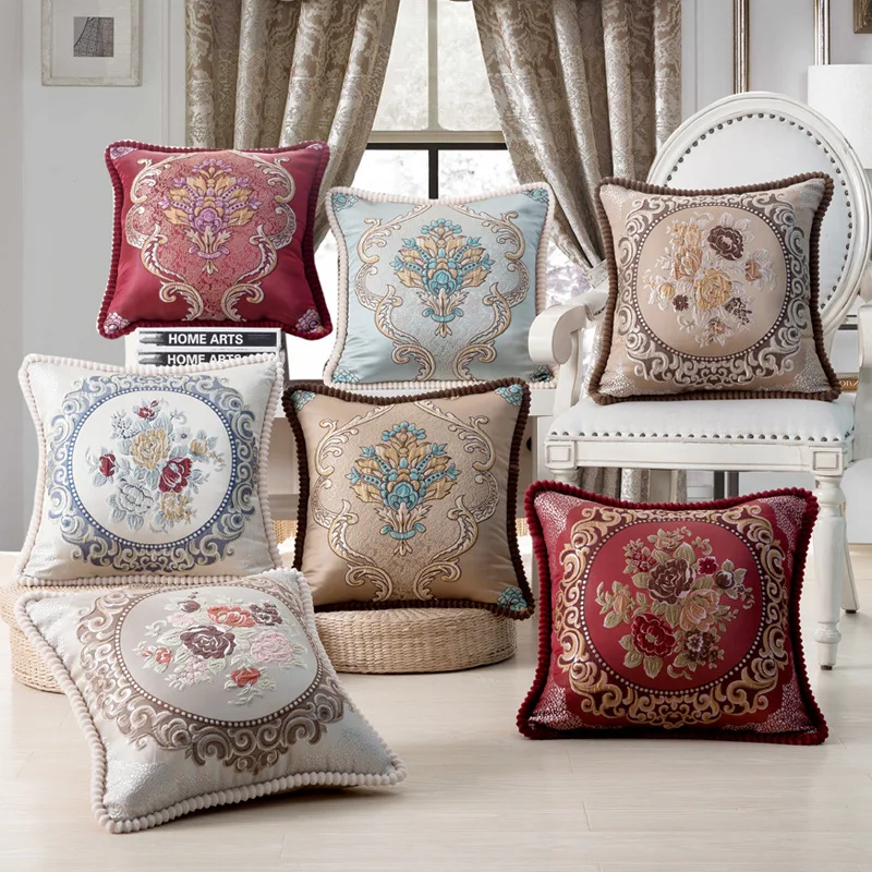 

48x48cm Luxury Cushion Cover Pillow Case Home Textiles Supplies Lumbar Pillow European Classic Decorative Throw Pillows Chair