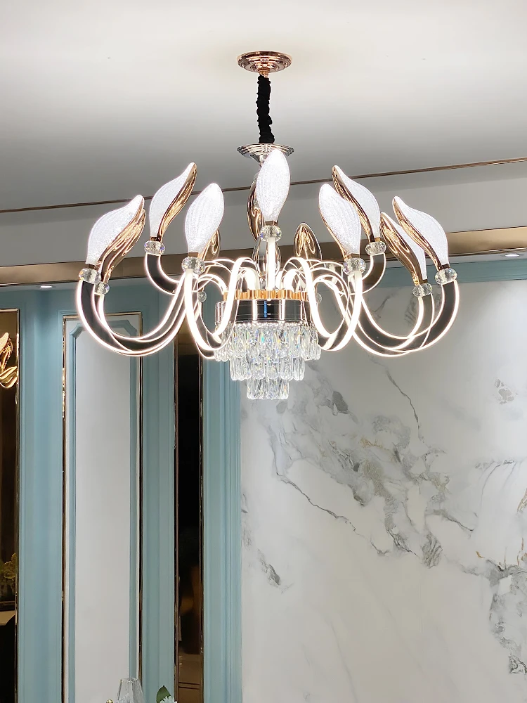 

Постмодернистская хрустальная люстра простая гостиная столовая спальня Вилла Дуплекс атмосферный светильник Роскошная лампа