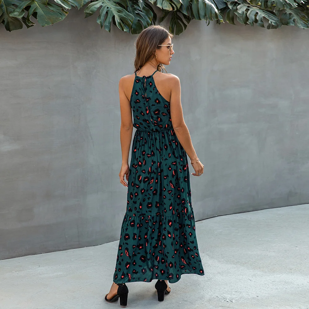 2020 New Summer Women Dress Floral Printed Boho Maxi Elegant Ladies Beach Sundress Sexy Hollow Out Lace vestidos Q30 | Женская одежда