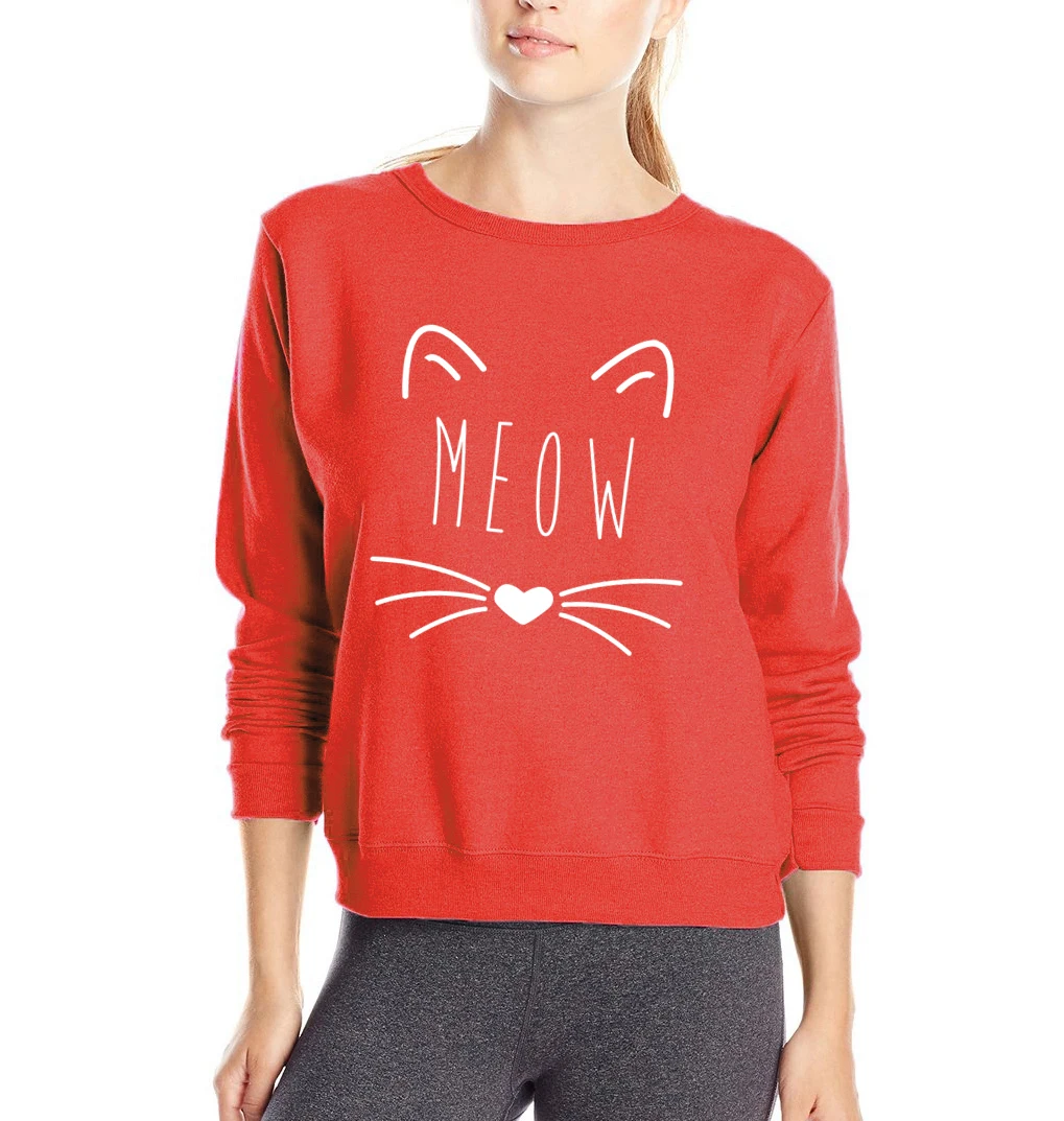 Kawaii Cat Meow женские толстовки с принтом 2020 новая осенне зимняя толстовка Китти