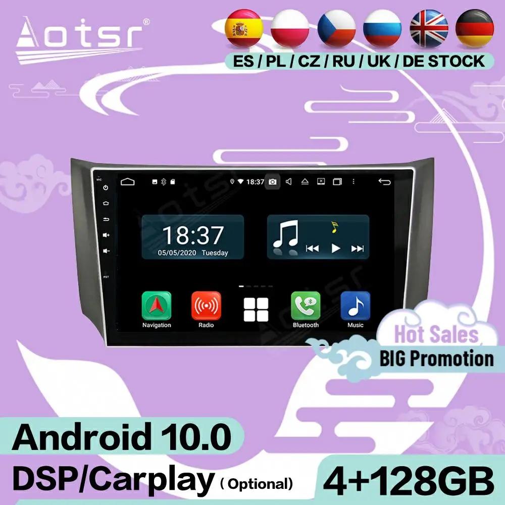 

2 Din Carplay Multimedia Stereo Android Screen For Nissan Slyphy 2012 2013 2014 2015 GPS Audio Radio Receiver Recorder Head Unit