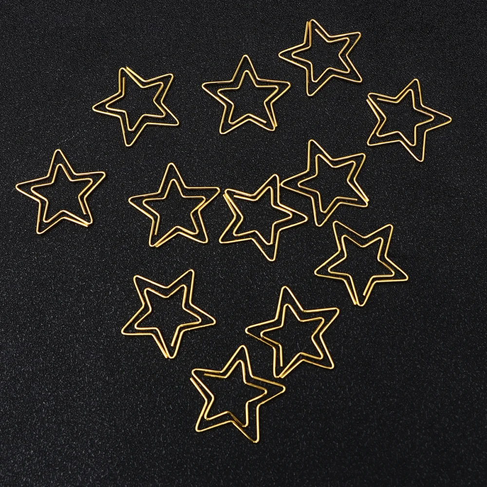 

2 Boxes Creative Metal Paper Clips Star Shape Paper Simple Note Clips Portable Office Clamps