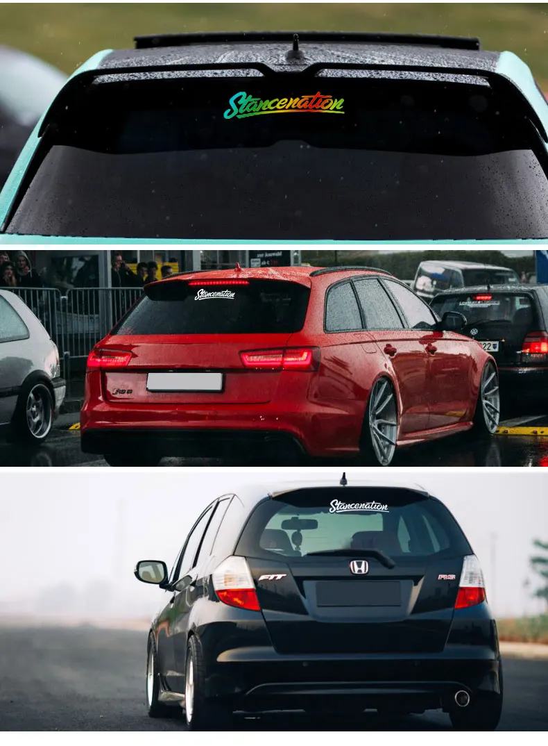 Noizzy Stance Nation наклейка на переднее лобовое стекло автомобиля аксессуары Авто Наклейка виниловая Reflectiv Радужная накладка на окно Тюнинг автомобиля Стайлинг