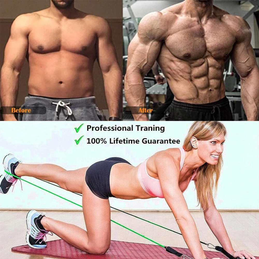 11 шт./компл. латексные резинки Тренировка мышц упражнения Йога тянущие ремни