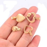 5pcs stainless steel gold heart charms for jewelry findings diy love charms handmade necklaces pendants earrings making 4 style