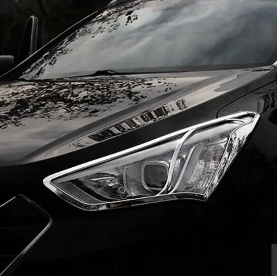 ABS Хромированная накладка на переднюю фару для Hyundai Santa Fe IX45 2013 2014 2015 2016 2017 |